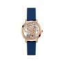 Guess Silicone Analog Rose Gold Dial Women’S Watch-Gw0452L1,Blue Band