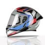 Tvs Racing Titan Series Full Face Helmet For Men | Premium Bike Helmets With Abs Shell, Uv Paint | Quick Release System | Aerodynamic Design | Dot & Isi Certified (Red & Blue, L)