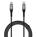 Boat Type C To C 65W Fast Charging Cable With 480 Mbps Data Transfer, Tangle-Free Cable In Premium Nylon Braided Design (Carbon Black)