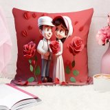 Stitchnest Gift For Boyfriend Girlfriend Husband Wife Couples Girls Boys Printed Jute Cushion Cover, Set Of 1 (16X16 Inches)