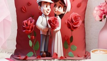 Stitchnest Gift For Boyfriend Girlfriend Husband Wife Couples Girls Boys Printed Jute Cushion Cover, Set Of 1 (16X16 Inches)