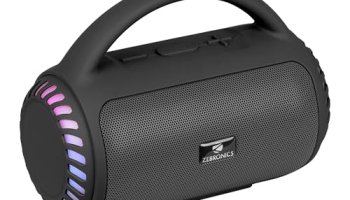 Zebronics Portable Bluetooth Speaker, 8W, Upto 5 Hours Playback, Btv5.3, Msd, Tws, Usb, 8 Multi-Color Led Modes, Call Function, Type-C Charge, Deep Bass, Carry Handle (County 5 Plus, Black)
