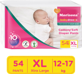 Morisons Baby Dreams Cottony Soft Diaper Pants – Extra Large – Xl(54 Pieces)