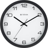 Titan Analog 30 Cm X 30 Cm Wall Clock(Black, With Glass, Standard)