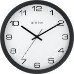 Titan Analog 30 Cm X 30 Cm Wall Clock(Black, With Glass, Standard)