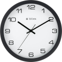 Titan Analog 30 Cm X 30 Cm Wall Clock(Black, With Glass, Standard)
