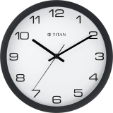 Titan Analog 30 Cm X 30 Cm Wall Clock(Black, With Glass, Standard)