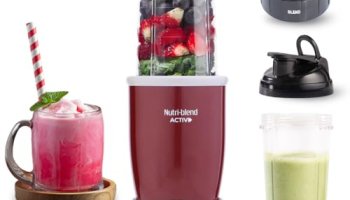 Wonderchef Nutri-Blend Activ Mixer Grinder Blender, Smoothie Maker, 500W 22000 Rpm 100% Full Copper Motor, 2 Unbreakable Jars, Ss Blades, 2 Year Warranty, Recipe Book By Chef Sanjeev Kapoor, Red