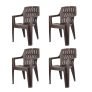 Cello Ritzy Chair Set Of 4, Matte Brown | Unbreakable, Durable & Strong | Blended Pp Material, Easy To Clean | Plastic Chair For Living Room, Home & Office | 3 Years Warranty – Manufacturing Defects