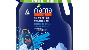 Fiama Men Body Wash Shower Gel Refreshing Pulse, 1.4L Body Wash Refill Pack For Men With Skin Conditioners & Sea Minerals For Moisturized Skin, Skin Friendly Ph, For All Skin Types