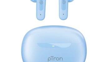 Ptron Bassbuds Astra In-Ear Tws Earbuds W/Stereo Sound, 34Hrs Playtime, Stereo Calls, Custom Eq, Mobile App, Btv5.3 Headphones, Touch Control, Voice Assistant, Type C Charging & Ipx4 (Light Blue)