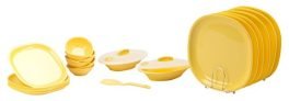 Signoraware Plastic Dinner Set – 23 Pieces, Lemon Yellow