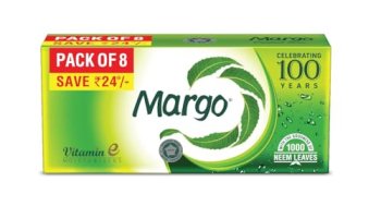 Margo Original Neem Soap 125Gm X 8 | Powered With Goodness Of 1000 Natural Neem Leaves | Soap For Clear And Beautiful Skin | Infused With Vitamin E For Moisturising
