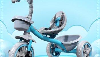 Kidsmate Starlight Premium Tricycle For Kids 2 To 5 Yrs | Trikes For Boys & Girls | Baby Cycle With Eva Wheels, Bell And Toy Basket | Safe & Stylish Ride-On Bike | Max User Weight 30Kg – Blue