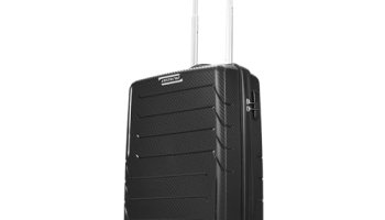Aristocrat Cabin Polycarbonate (Pc) Chroma 55 Cm(Small) 8 Wheels Double Spinner Trolley Bags For Travel Hard Case Luggage, Lightweight Bag, Suitcase With Combination Lock & 7 Years Warranty (Black)