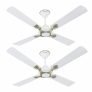 Havells 1200Mm Leganza Es 4B Ceiling Fan | Best Fan In 4 Blade, Premium Finish Deco. Fan, High Air Delivery | Energy Saving, 100% Pure Copper Motor, 2 Year Warranty | (Pack Of 2, Pearl White Silver)