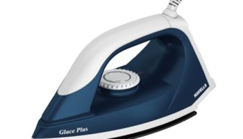 Havells Glace Plus 1000 Watts Dry Iron Press| 2X Non Stick Greblon Coating From Germany| 2X Isi Certified Safety & Performance| Fire Retardant Body| 2 Years Door Step Warranty By Havells (Blue)