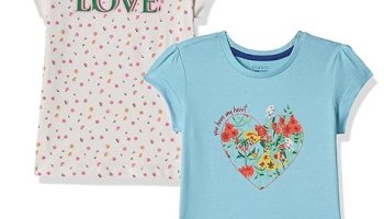 Amazon Brand – Symbol Girls’S Regular Fit T-Shirt Aw22Smgkteepo2-01_Multi 9_5-6 Years