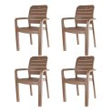 Cello Trident Chair Set Of 4, Marble Beige | Unbreakable, Durable & Strong |Blended Pp Material, Easy To Clean |Plastic Chair For Living Room, Home & Office | 3 Years Warranty – Manufacturing Defects