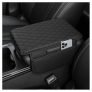 Car Armrest Cover With Memory Foam Padding, Quilted Surface, Side Pocket And Strap Attachment