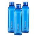 Cello Venice Plastic Water Bottle | Unbreakable And Hygienic | Perfect For Staying Hydrated At The School,College, Work, Gym And Outdoor Adventures Water Bottle | 1 Litre | Set Of 3, Blue