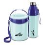 Milton Essential Gift Set, Kool Hexone Insulated Bottle, 720 Ml And Econa Inner Stainless Steel Insulated Lunch Box, 900 Ml, Blue | Leak Proof | Bpa Free | Easy To Carry | Pu Insulated | Food Grade