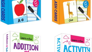 Kiddie Castle Pack Of 4 Flash Cards Alphabets, Numbers, Addition And Subtraction, Activity 120 Double Sided Cards With Free Pen(Multicolor)