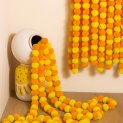 Artificial Marigold Garland Flowers For Decoration – 5 Feet Long (Pack Of 5) – Reusable Fluffy Garlands For Diwali, Wedding, Pooja, Home & Festive Decor (Orange & Yellow)