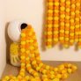Artificial Marigold Garland Flowers For Decoration – 5 Feet Long (Pack Of 5) – Reusable Fluffy Garlands For Diwali, Wedding, Pooja, Home & Festive Decor (Orange & Yellow)