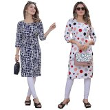 Prazvika Women’S Multicolor Crepe Kurta||Pack Of 2 Kurta||Kurta For Women