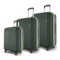 Safari Genius Alley Set Of 3 (Cabin + Medium + Large) Trolley Bags Hard Case Polypropylene, 4 Wheels, 360 Degree Wheeling Luggage, Suitcase For Travel, Trolley Bags For Travel, Deep Forrest