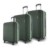 Safari Genius Alley Set Of 3 (Cabin + Medium + Large) Trolley Bags Hard Case Polypropylene, 4 Wheels, 360 Degree Wheeling Luggage, Suitcase For Travel, Trolley Bags For Travel, Deep Forrest