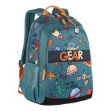Gear Cartoon Space 17″/23L Medium Water Resistant School Bag/Casual 4 Compartment Backpack/Daypack/Travel Backpack/Kids Bag For Boys/Girls – Green