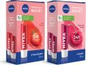 Nivea Fruity Shine Lip Balm Pack Of 4 Strawberry & Cherry(Pack Of: 4, 19.2 G)