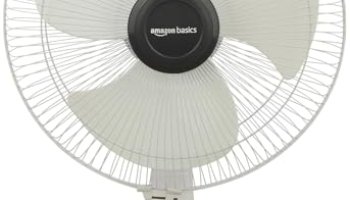 Amazon Basics High-Speed Table Fan I 3 Adjustable Fan Speeds | Rust Resistant Body | Rpm 2100 | 400Mm Sweep Length (White)