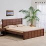 Home Centre Denis Mahogany Wood Queen Bed – Brown