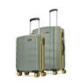 Aristocrat Comet Set Of 2 Trolley Bag 56, 66Cm | Small+Medium| Hard Luggage| Smooth 8-Wheel Suitcase| Combination Lock With Sturdy Zipper| Full Fabric Convipack | 3-Year International Warranty (Green)