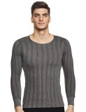 Rupa Men Thermocot Striped Regular Fit Thermal Top (Torrido Rnfs 7001_Black_85_Grey Medium)