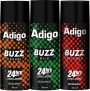 Adigo Buzz Wild| Casual | Intense 24Hrs Long Lasting Deodorant | 165Ml Each Deodorant Spray  –  For Men(165 Ml, Pack Of 3)