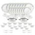 La Opala Diva Classique Collection Opal Glass Crockery | For Family Of 6 | Dinner Set 33 Pcs Royal Iris | Plates & Bowls For Dining | Microwave Safe | 100% Vegetarian | Extra Strong | White
