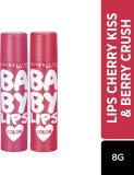 Maybelline New York Baby Lips Tinted Lip Balm Berry Crush And Cherry Kiss(Pack Of: 2, 8 G)