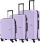 Stony Brook By Nasher Miles Crescent Hard-Sided Polypropylene Set Of 3 Pastel Purple Trolley Bag(55,65&75Cm) Cabin & Check-In Set 4 Wheels – 28 Inch