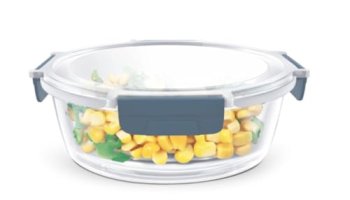 Signoraware Shut N Seal Borosilicate Glass Round Container | Airtight & Leakproof | Microwave Safe | Durable & Space-Saving Storage Container | Ideal For Office & Outdoors (620Ml | Clear)