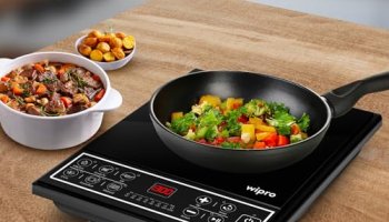 Wipro Vesta Cic102 Induction Cooktop 1600 Wwith Soft Push Button| Crystal Glass Plate|7 Segment Led Display For Power And Temperature Settngs For Fast Cooking,Black
