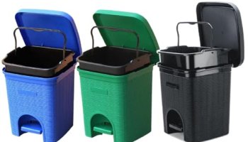 Signoraware Modern Lightweight Dustbin For Home And Office 12Ltr, Combo (Green+Blue+Black)