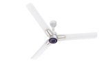 Polycab Wizzy Neo Led 2.0 Bldc Ceiling Fan 1200Mm|Bee 5 Star Rated, Higher Air Delivery|Led Indicator,Reverse,Boost,Sleep And Breeze Mode,Free Installation |3 Years Warranty 【Matt White Rosegold】
