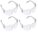 3M 11880 Safety Goggles Polycarbonate Antifog Protector Anti Pollution Goggles For Multipurpose Eyewear Use In Riding Motorcycle, Construction, Clear Transparent Goggles (Pack Of 4)