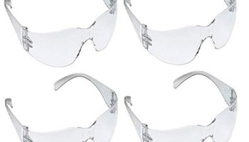 3M 11880 Safety Goggles Polycarbonate Antifog Protector Anti Pollution Goggles For Multipurpose Eyewear Use In Riding Motorcycle, Construction, Clear Transparent Goggles (Pack Of 4)