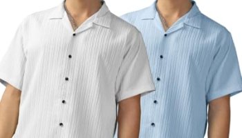 Urban Buccachi Men’S Sky Blue & White Striped Polycotton Shirt | Half Sleeve With Notch Neck & Lapel Collar | Stylish Regular Fit For Parties, Office & Festive Outfits (Pack Of 2)