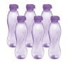 Milton Oscar, Pack Of 6 Water Bottles, 1 Litre Each, Reusable Plastic Fridge Bottle Set, Bpa Free And Leak Proof Bottles For Travel, Work, Purple
